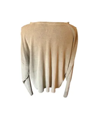 altar’d state Women’s Distressed Waffle Knit Top, Large, Tan/Olive thumbnail 4