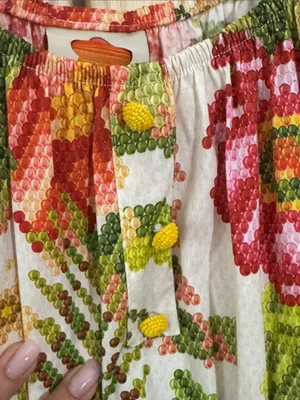 Farm Rio colorful tropical printed Macie Tiered Maxi Dress size XSMALL thumbnail 10