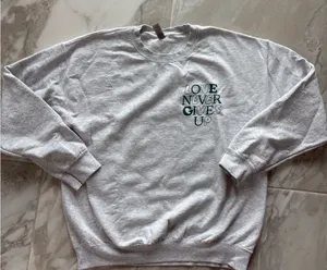 Gildan Gray Crewneck Sweater with Inspirational Print thumbnail 1
