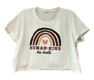 La Luna Human Kind Be Both Cropped Tee Shirt Extra Large thumbnail 1