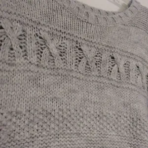 American Eagle Grey Cable Knit Crewneck Sweater thumbnail 3