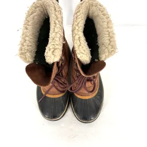 Sorel Caribou Waterproof Snow Boots Women's 8 Brown Leather Winter Boots thumbnail 5