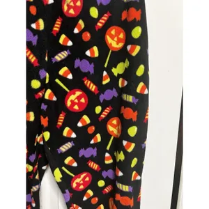 Halloween Candy Fleece Pajama Jogger Pants Black XL 16-18 Pumpkins Candy Corn thumbnail 2