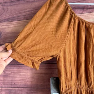 Wrangler Retro Womens Rust Orange Ruffle Tiered Dress LWD248E Size M NWT thumbnail 5