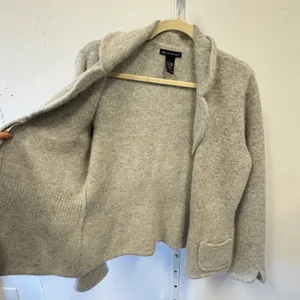 Alexandra Bartlett Angora Lambswool Blend Mohair Zip Front Cardigan Sweater Lg thumbnail 3