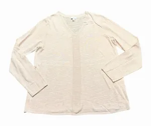 J. Jill Top Knit Soft Pink Linen Blend Top V Neck Casual Travel Coastal Women L thumbnail 1