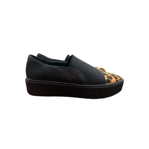 Lori Goldstein Women Black Leopard Print Platform Slip‎ On Loafer Shoes thumbnail 2