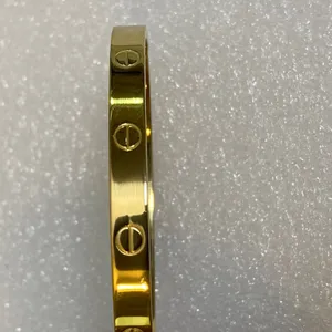 Gold Bangle Bracelet Women 18k Gold Plated Engraved Minimalist Modern NWOT thumbnail 4