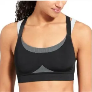 Athleta Double Under Bra Size Small Black Seamless Layered Sporty Clean‎ Girl thumbnail 8