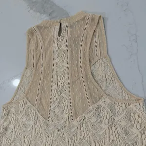 Free People Modern Lace Mesh Maisie Tunic Sleeveless Top Women’s Medium Cream thumbnail 8