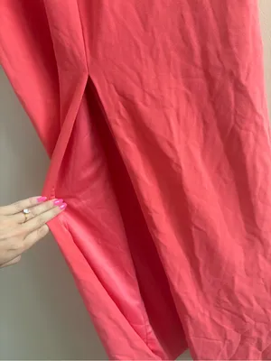 Lulus Impressive Glamour Coral Pink Sleeveless Column Maxi Dress Size Small NWT thumbnail 9