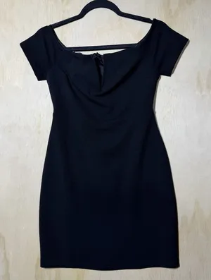 Lulus Black Bodycon Cocktail Dress Women's Medium Off Shoulder‎ Mini Party thumbnail 1