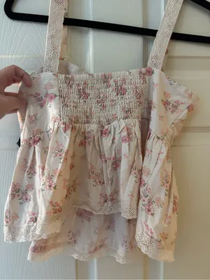 Celebrity Pink Cream Floral Lace-Trim Camisole Top - Pink Floral thumbnail 5