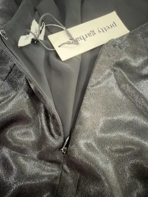 Pretty garbaje Black Satin Mini Dress with Gold Chain Straps thumbnail 6