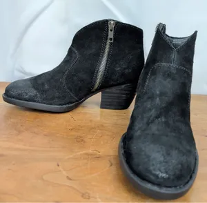 Ladies' Born Side Zip Black Suede Ankle Boots 6.5M Size 6.5 thumbnail 1