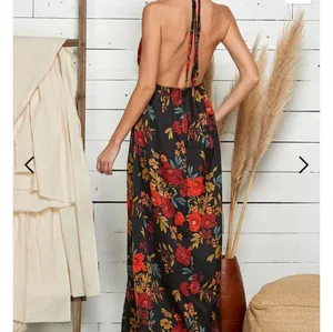 NEW Sweet Lemon Floral Print Halter Neck Maxi Dress thumbnail 2