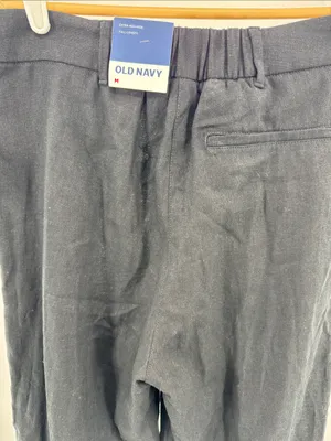 Old Navy Black Extra High-Rise Full Length Pants linen blend M new neutral thumbnail 7
