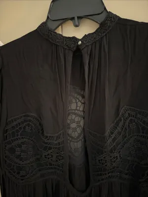 Free People Black Lace Dahlia Long Sleeve Dress thumbnail 5