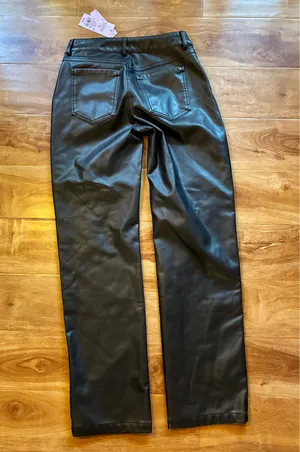 Wild Fable Dark Brown Faux Leather Pants Size 00 (14/28) New With Tags High Rise thumbnail 3