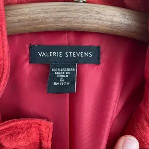 Valerie Stevens Women's Leather Red Motto Jacket - Large thumbnail 5