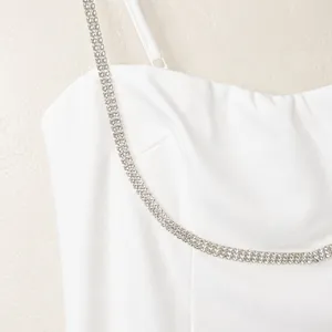 Lulus NWOT Upscale Flirt Ivory Rhinestone Sleeveless Bodycon Midi Dress XS thumbnail 7