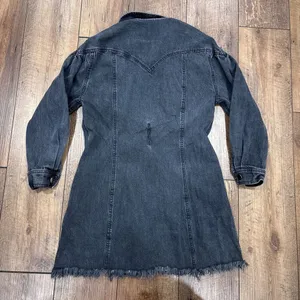 Divine Heritage Gray Henley Western Mini Dress Size XS NO BELT $275 SOLD OUT! thumbnail 5