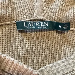 Lauren Ralph Lauren Waffle Knit Hooded Olive Green Long Sleeve Pullover A2 thumbnail 3