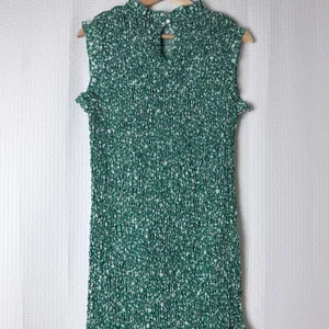 SHEIN Curve 2XL Green Floral‎ Smocked Mock Neck Sleeveless Midi Dress Ruffle Hem thumbnail 10