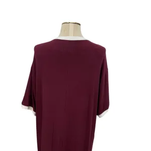 Skims Soft Lounge Ringer T-Shirt Long Dress Maxi Maroon Red Size Small‎ thumbnail 8