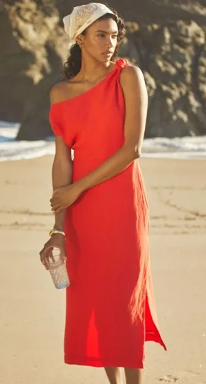 By Anthropologie One-Shoulder Column Midi Dress thumbnail 1