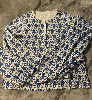 Roller Rabbit Pajamas Monkey Blue long sleeve set small thumbnail 1