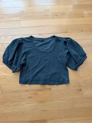 Aerie Lightweight Ribbed Short Sleeve Sweatshirt Size XL thumbnail 10