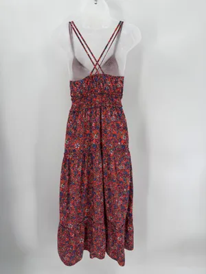 Universal Threads Dress Women’s S Floral Tiered Maxi Strappy Smocked Waist Boho thumbnail 3