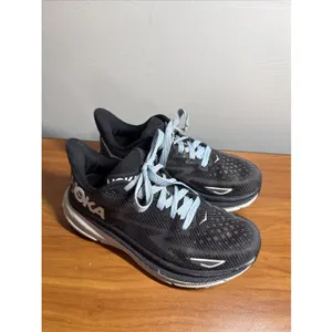 HOKA Clifton 9 Women Black/White Running Shoes Size 8B thumbnail 6