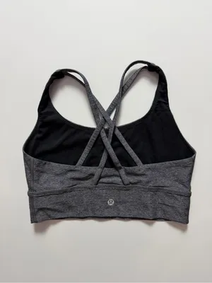 Lululemon Energy Bra *Long Line, Heathered Black, Size 6 thumbnail 2
