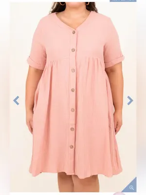 $65 NWOT Chic SoulMeet Me Here Dress, Rose 2X cotton sundress thumbnail 4