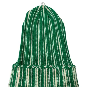 Free People Green and White Striped Beanie thumbnail 2