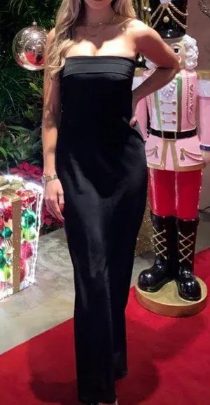 Billy J boutique Black satin maxi dress thumbnail 1