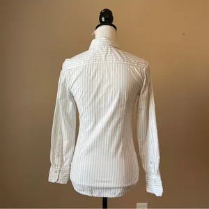 ZARA | Pinstriped Poplin Button Down Shirt Sz XS thumbnail 5