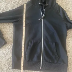 Bebe Black Full-Zip Logo Tape Sleeve Hoodie Jacket Sz L thumbnail 6