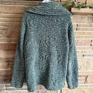 NorthStyle Chunk Knit Cowl Neck Pullover Sweater Green Wmn Sz 1x Cozy‎ Soft Vtg thumbnail 2