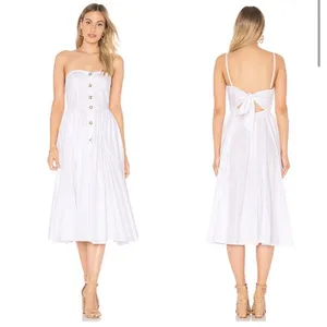 Free People Women's Perfect Peach‎ Poplin Midi Dress White Large NWT SOLD OUT! thumbnail 2