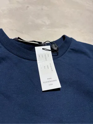Eleven Paris NWT Tanner Colorblock Crewneck sweatshirt Navy White Red large thumbnail 4