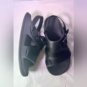 Chaco Black Dual-Strap Slide with Buckle thumbnail 5
