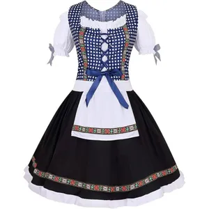 Source Unknown Oktoberfest Costume German Bavarian Dirndl Dress Halloween Plaid Beer Maid SMALL thumbnail 4