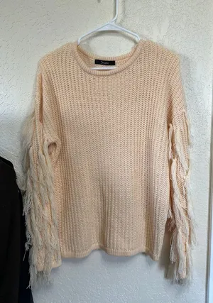 Simplee Apparel Peach Boho Sweater thumbnail 1