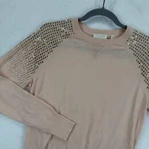 Ted‎ Baker London Sweater Wool Silk Cashmere Gold Studded Shoulder Size 2 US 4/6 thumbnail 1