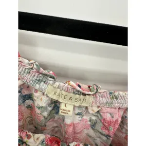 Kate & Sam Womens‎ Floral Boho Midi Dress Large Pink Peasant Cottagecore P6 thumbnail 6