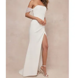 NEW Lulus Luxe Bridal Profound Glamour Pearl Off-the-Shoulder Wedding Dress thumbnail 2