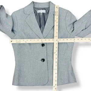 Kasper Sheath Dress Blazer Suit Women 4 Sharkskin Grey‎ Professional Business thumbnail 13